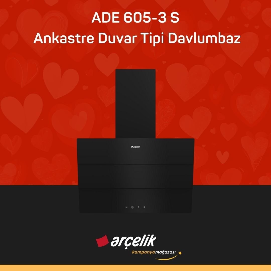 ARÇELİK ADE 605-3 S Ankastre Duvar Tipi Davlumbaz