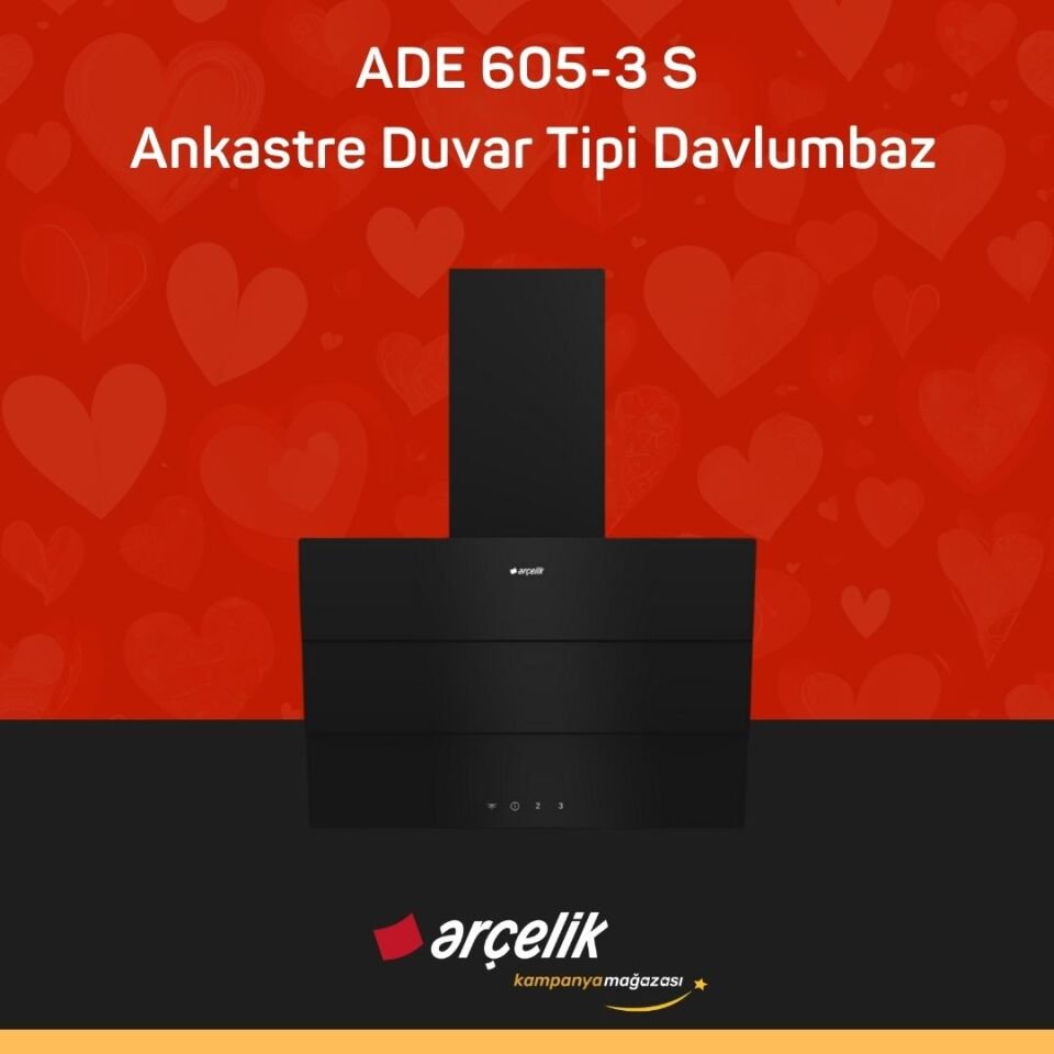 ARÇELİK ADE 605-3 S Ankastre Duvar Tipi Davlumbaz