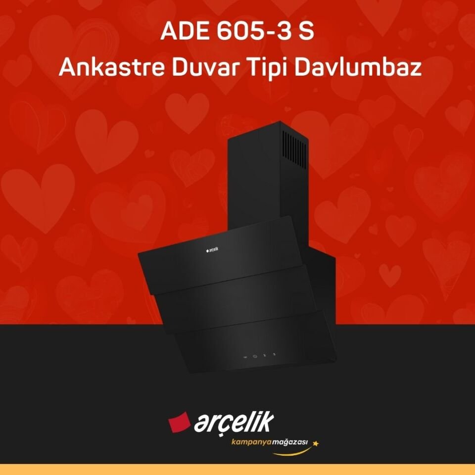 ARÇELİK ADE 605-3 S Ankastre Duvar Tipi Davlumbaz
