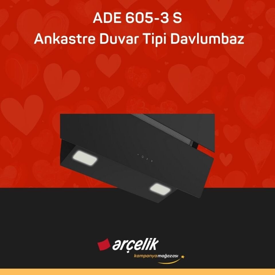 ARÇELİK ADE 605-3 S Ankastre Duvar Tipi Davlumbaz