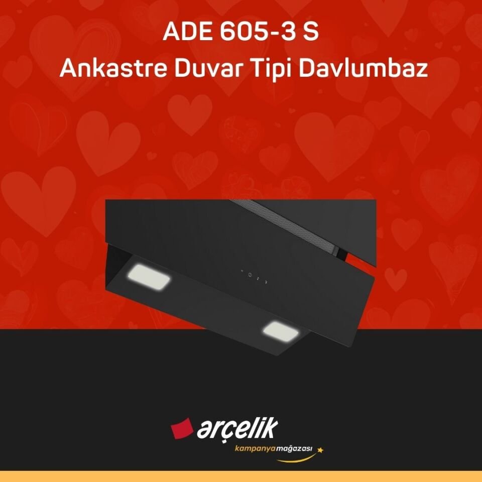 ARÇELİK ADE 605-3 S Ankastre Duvar Tipi Davlumbaz