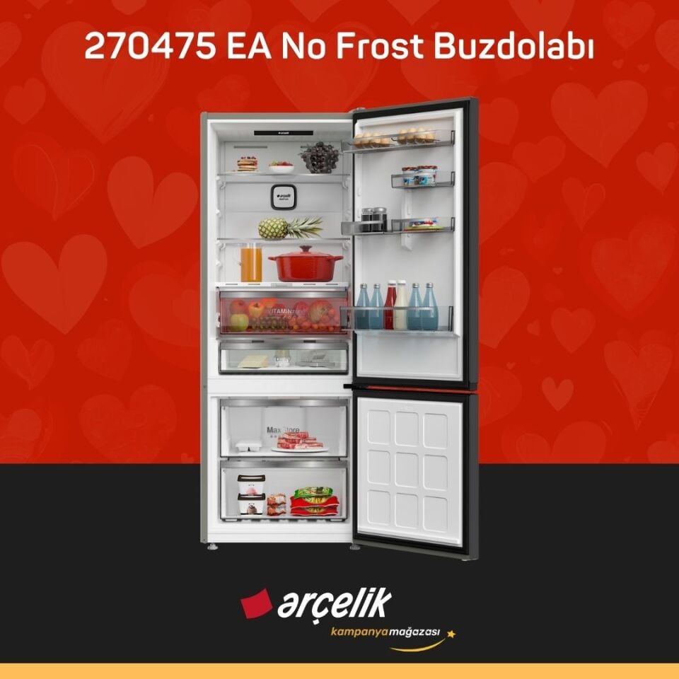 ARÇELİK 270475 EA Alttan Donduruculu Buzdolabı