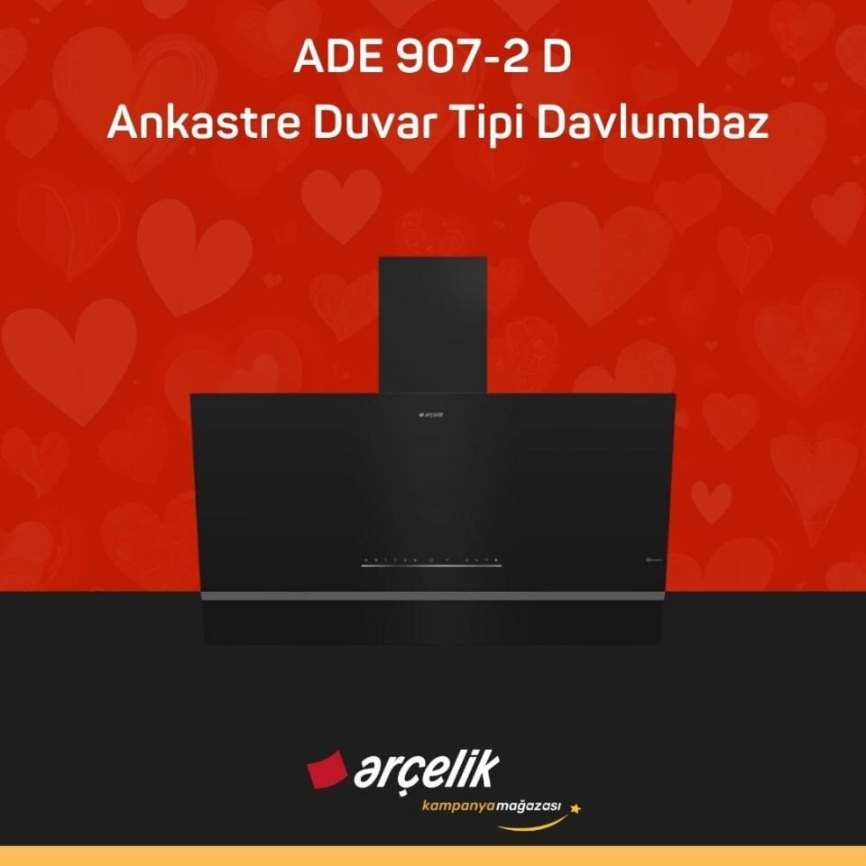 ARÇELİK ADE 907-2 D Ankastre Duvar Tipi Davlumbaz
