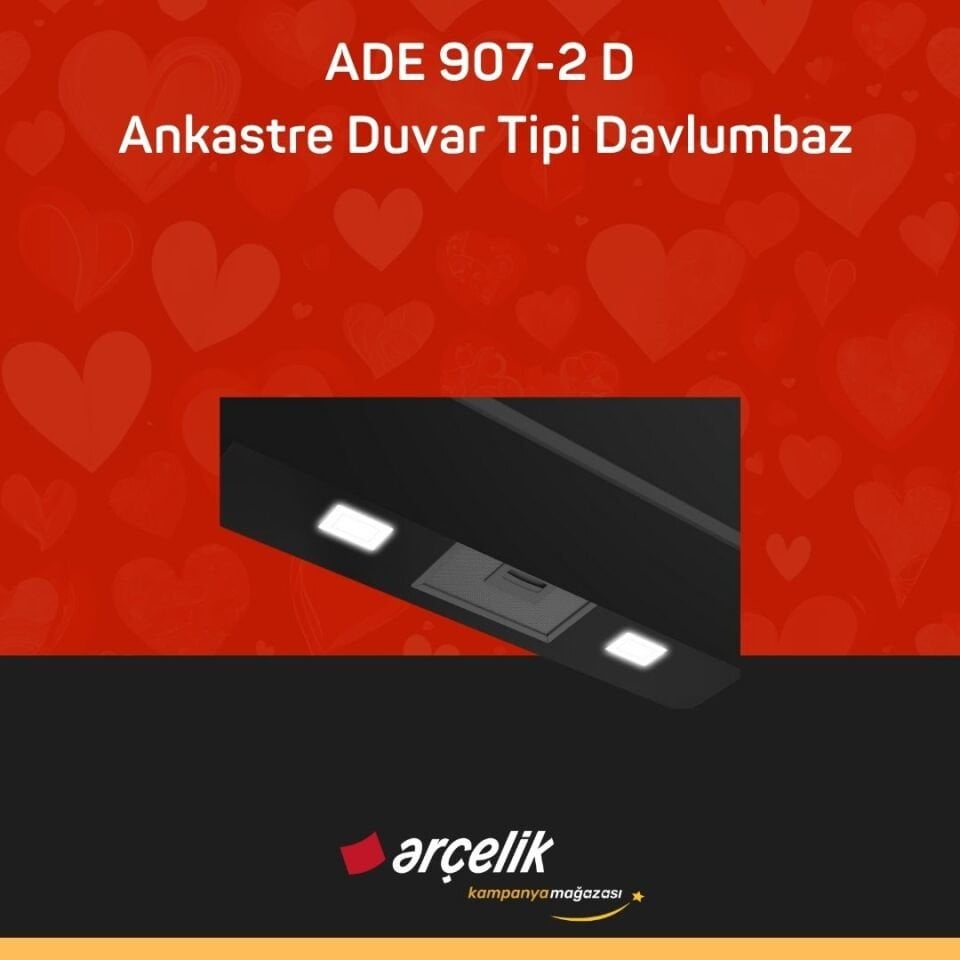 ARÇELİK ADE 907-2 D Ankastre Duvar Tipi Davlumbaz