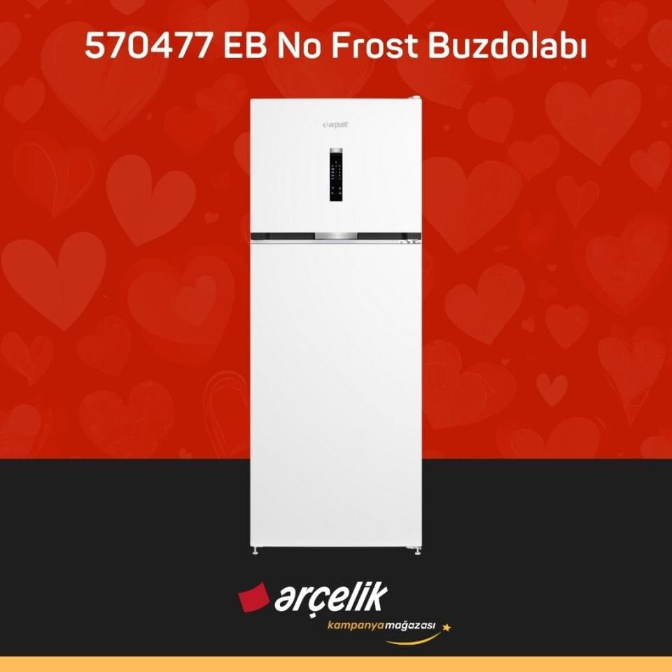 ARÇELİK 570477 EB Üstten Donduruculu Buzdolabı