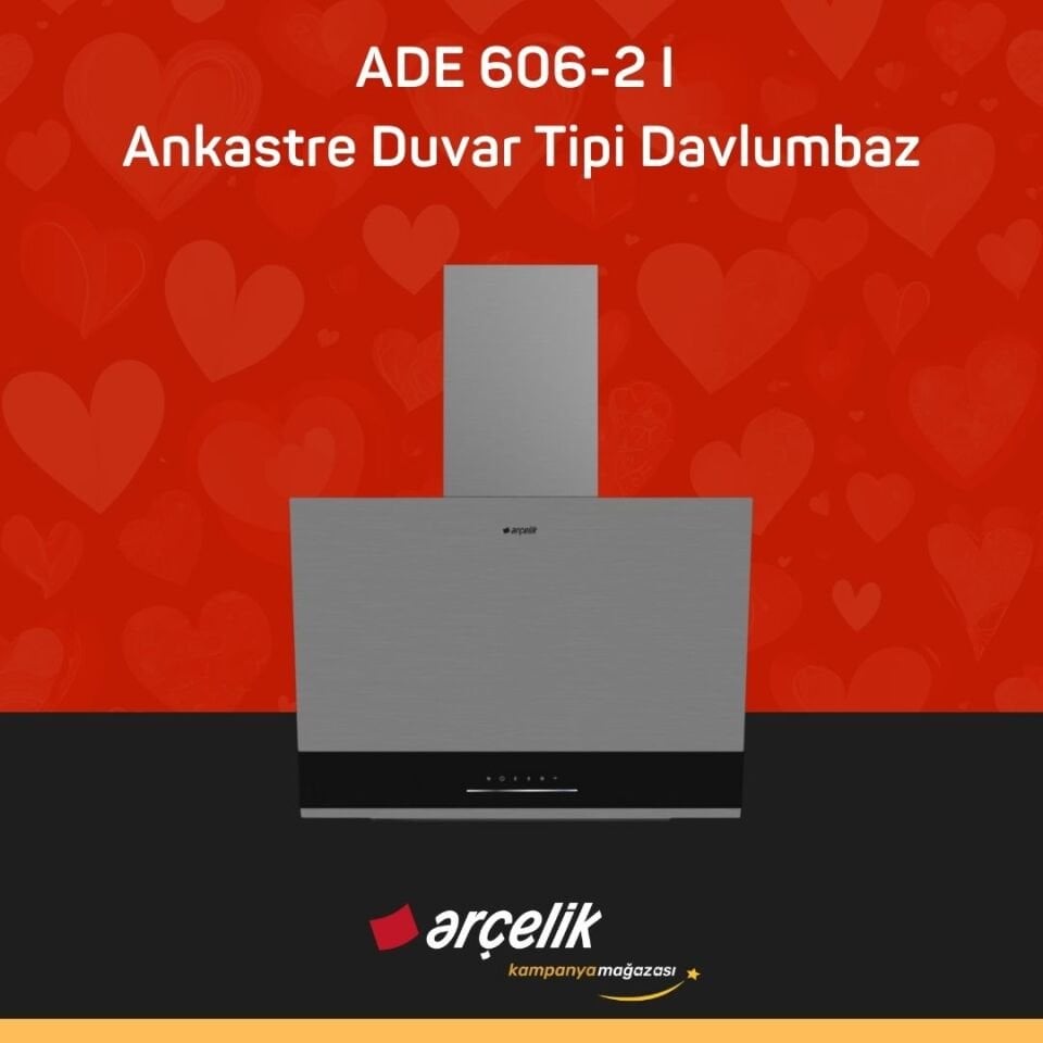 ARÇELİK ADE 606-2 I Ankastre Duvar Tipi Davlumbaz