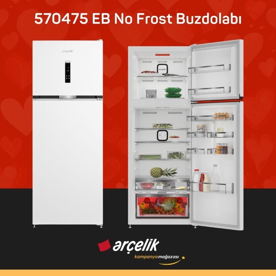 ARÇELİK 570475 EB Üstten Donduruculu Buzdolabı