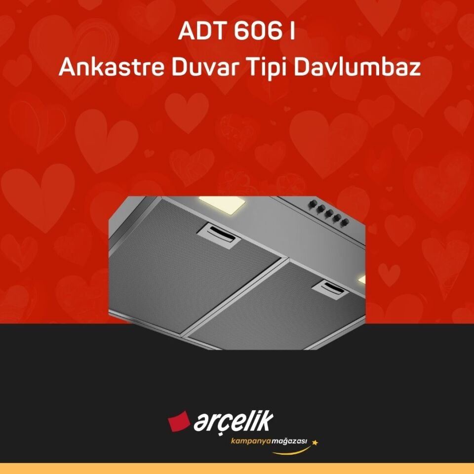 ARÇELİK ADT 606 I Fibona Serisi Ankastre Duvar Tipi Davlumbaz
