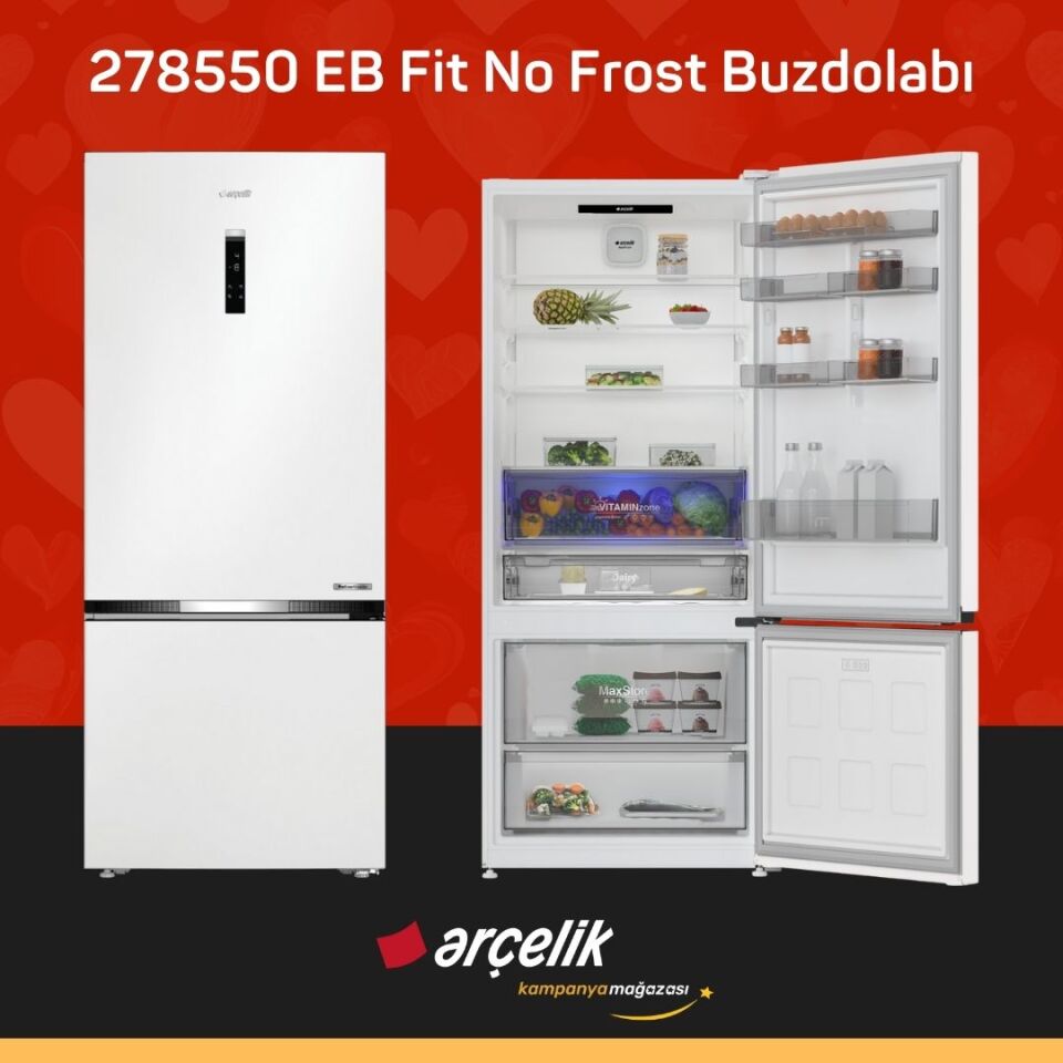 ARÇELİK 278550 EB Fit Alttan Donduruculu Buzdolabı