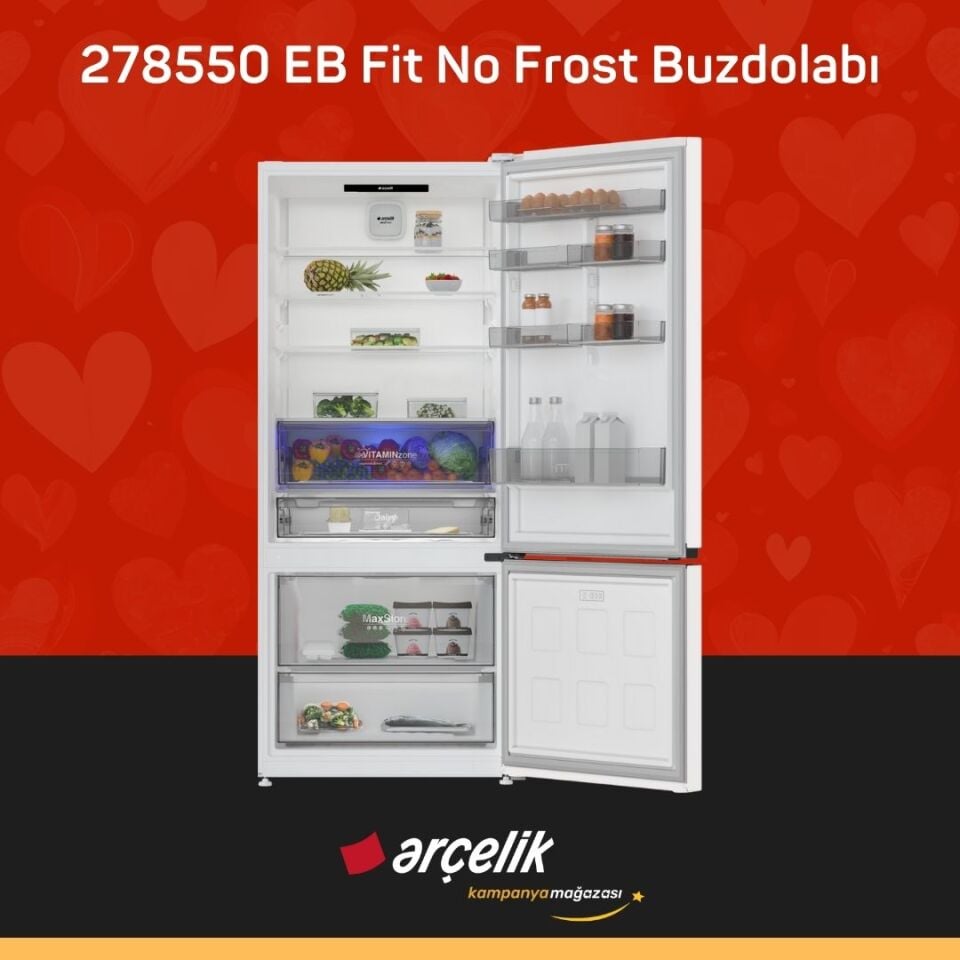 ARÇELİK 278550 EB Fit Alttan Donduruculu Buzdolabı