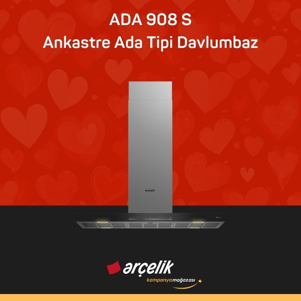 ARÇELİK ADA 908 S Ankastre Ada Tipi Davlumbaz