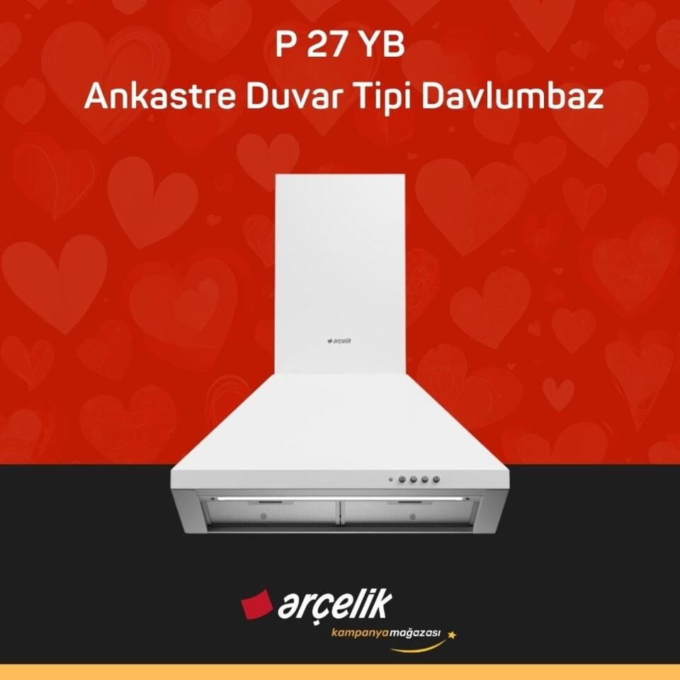 ARÇELİK P 27 YB Ankastre Duvar Tipi Davlumbaz