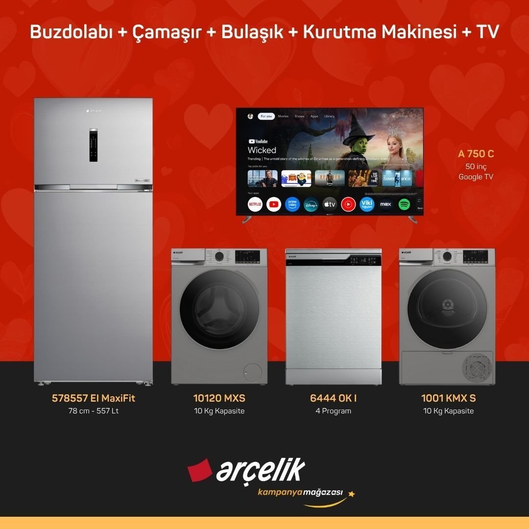 ARÇELİK 5'li Çeyiz Paketi ( 578557 EI MaxiFit - 10120 MXS - 6444 OK I - 1001 KMX S - A 750 C )