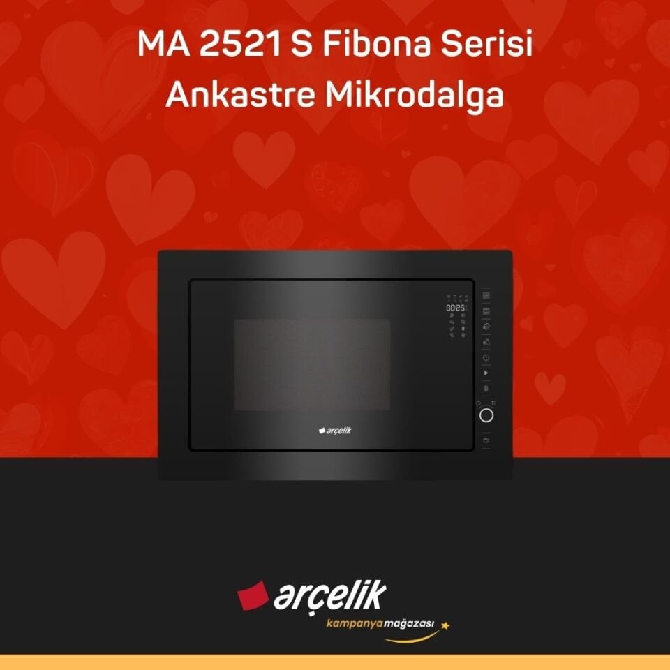 ARÇELİK MA 2521 S Fibona Serisi Ankastre Mikrodalga