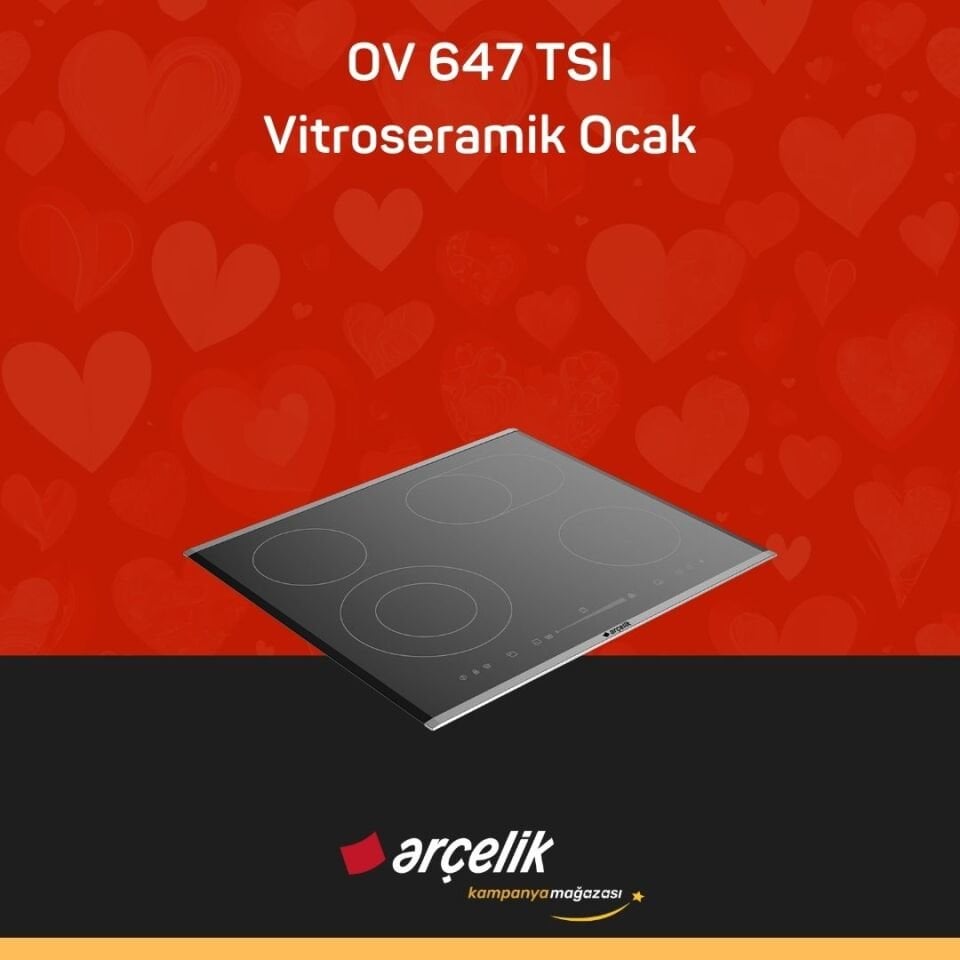 ARÇELİK OV 647 TSI Vitroseramik Ocak
