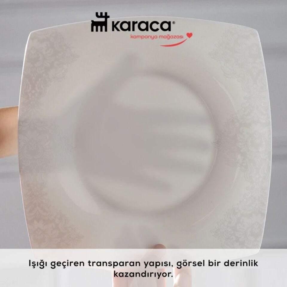 Karaca Fine Pearl Helen 58 Parça 12 Kişilik İnci Kare Yemek Takımı