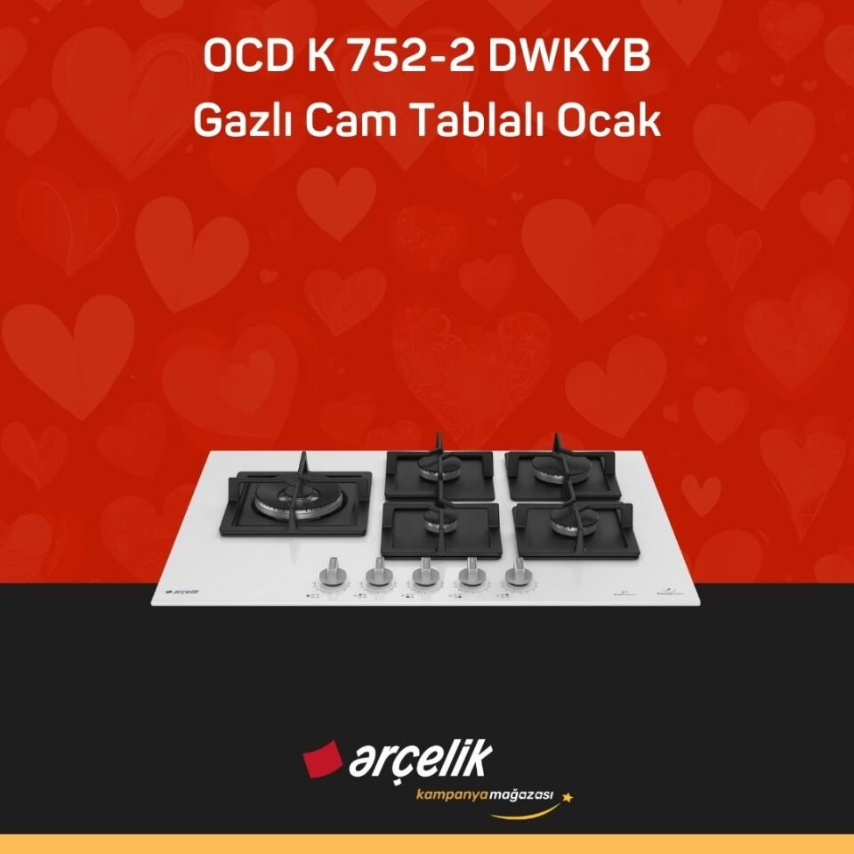 ARÇELİK OCD K 752-2 DWKYB Gazlı Cam Tablalı Ocak