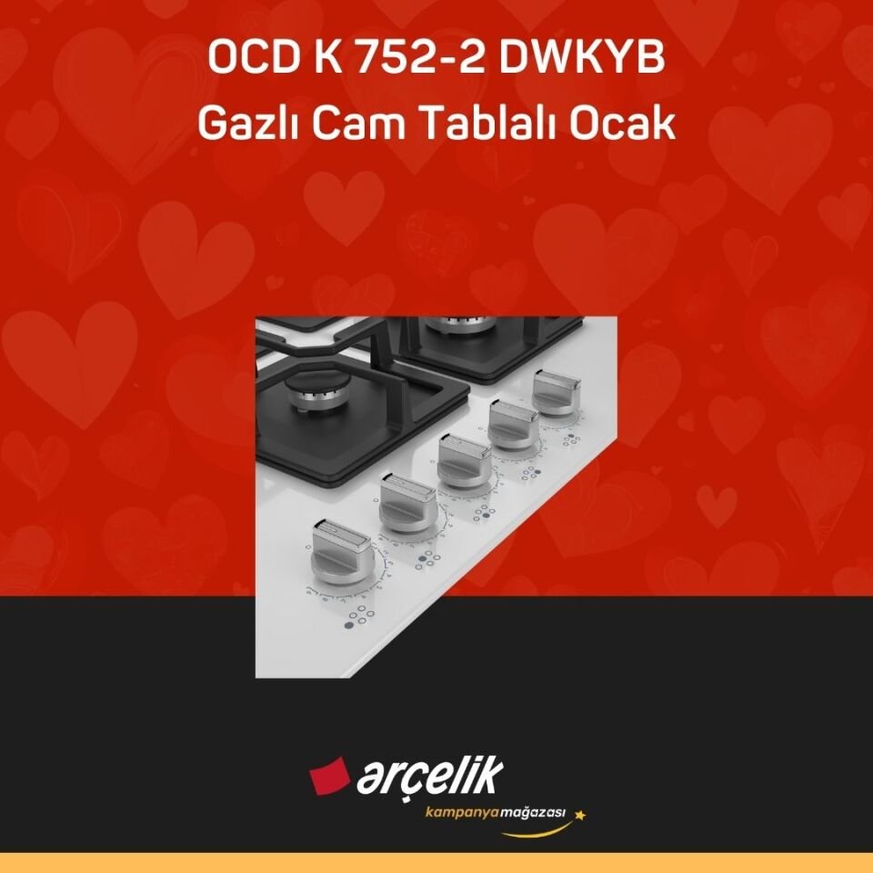 ARÇELİK OCD K 752-2 DWKYB Gazlı Cam Tablalı Ocak