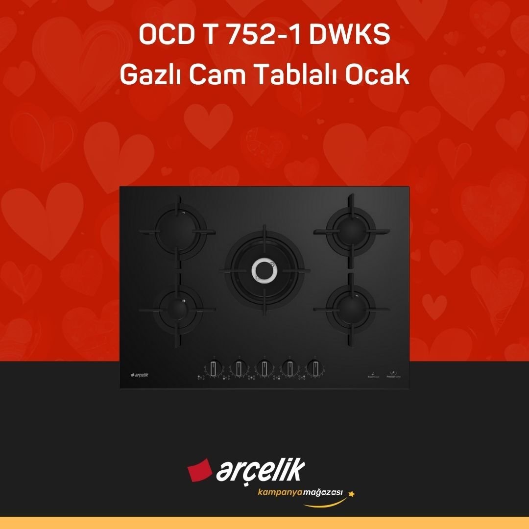 ARÇELİK OCD T 752-1 DWKS Gazlı Cam Tablalı Ocak