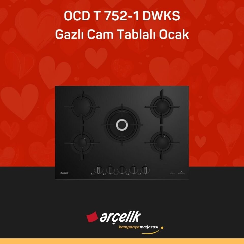 ARÇELİK OCD T 752-1 DWKS Gazlı Cam Tablalı Ocak