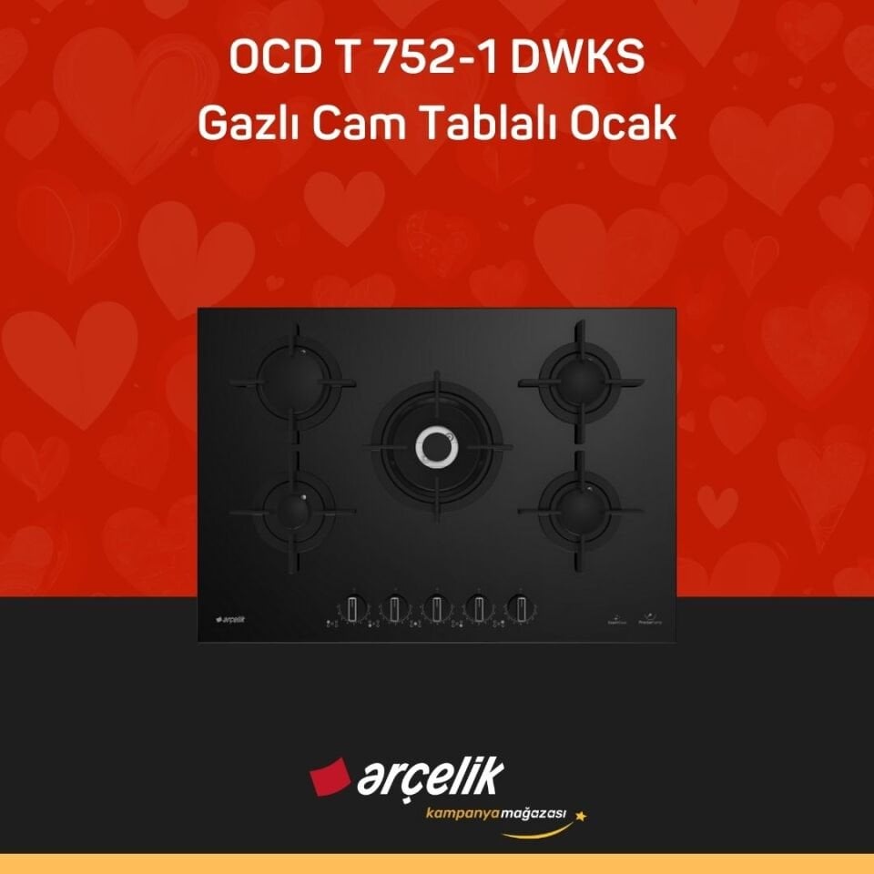ARÇELİK OCD T 752-1 DWKS Gazlı Cam Tablalı Ocak