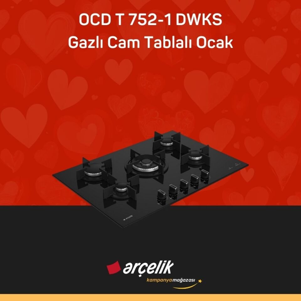 ARÇELİK OCD T 752-1 DWKS Gazlı Cam Tablalı Ocak