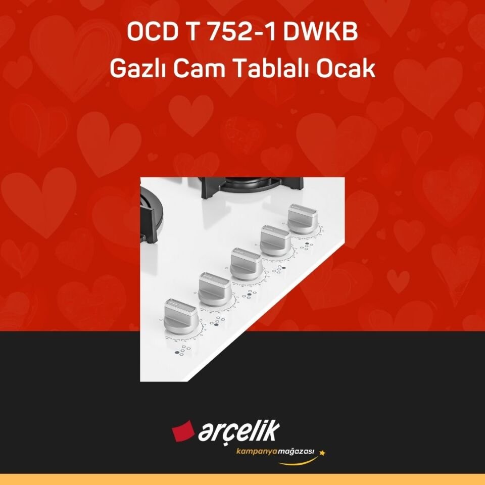 ARÇELİK OCD T 752-1 DWKB Gazlı Cam Tablalı Ocak