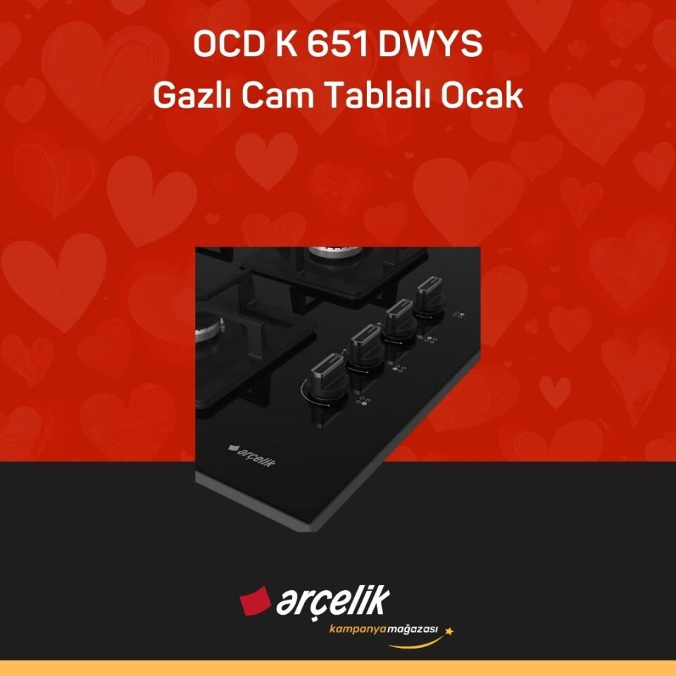 ARÇELİK OCD K 651 DWYS Gazlı Cam Tablalı Ocak