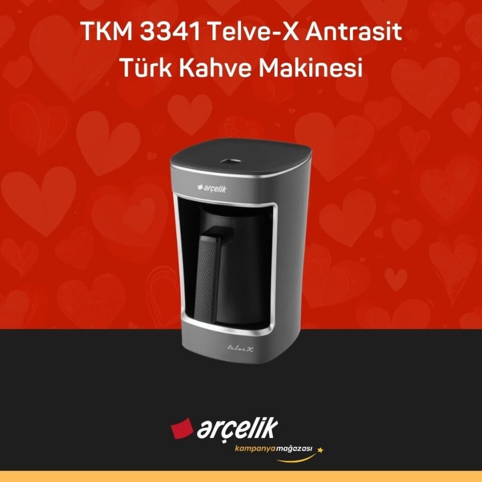 ARÇELİK TKM 3341 Telve-X Antrasit Türk Kahve Makinesi