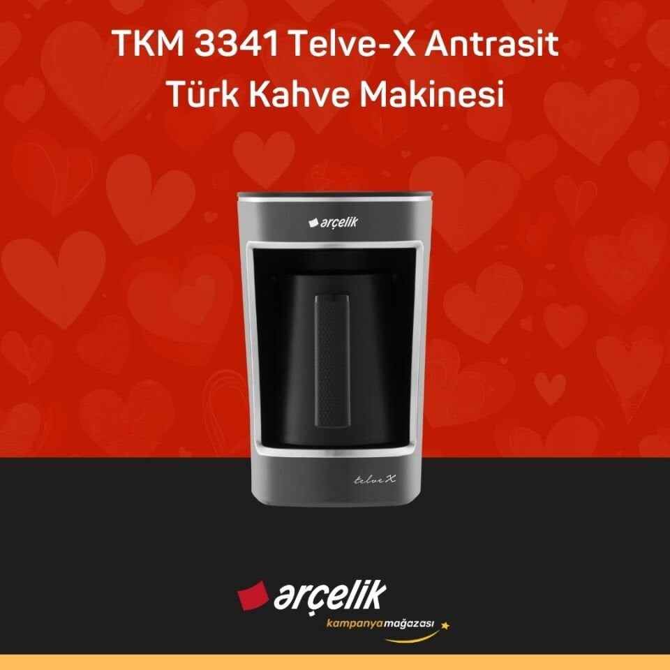 ARÇELİK TKM 3341 Telve-X Antrasit Türk Kahve Makinesi