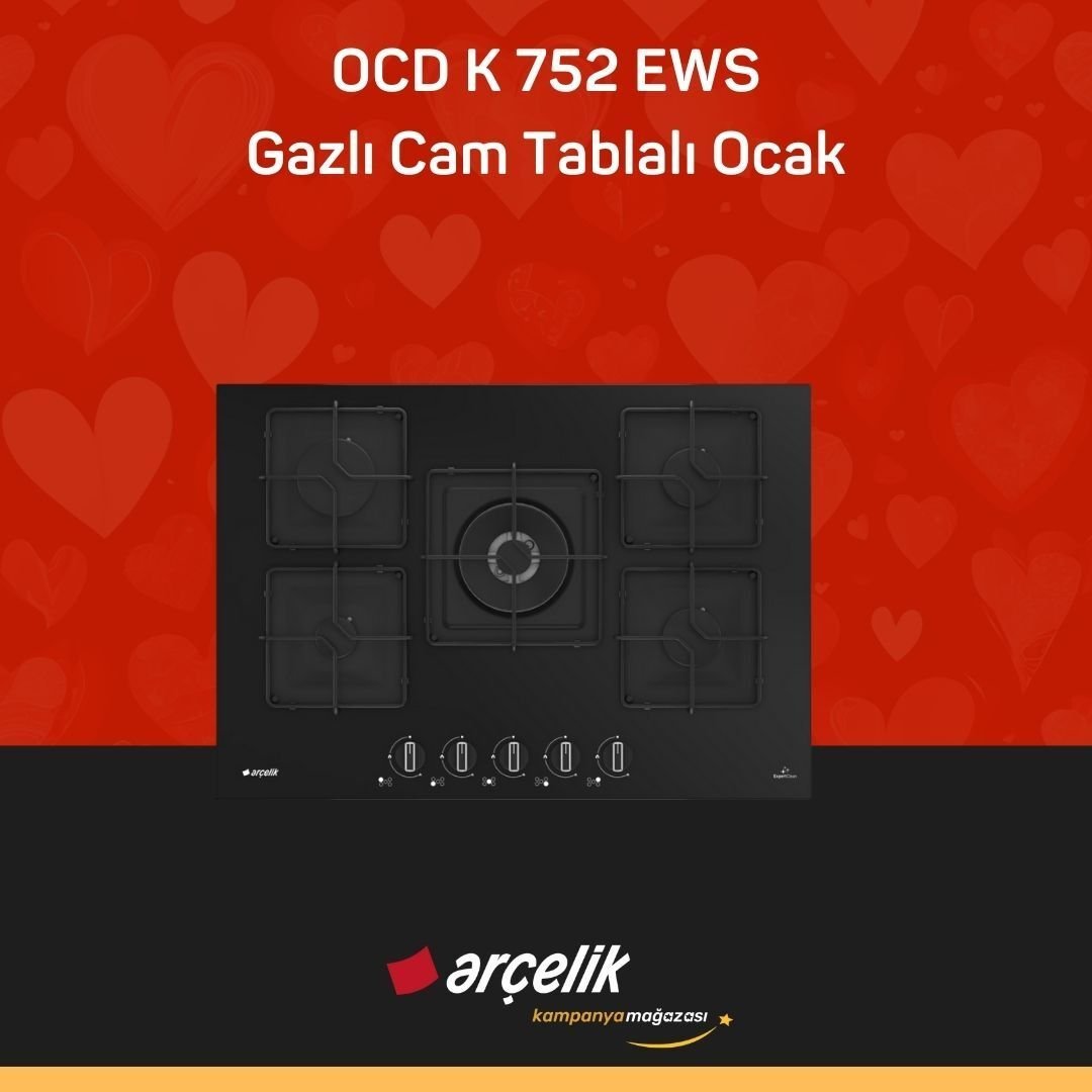 ARÇELİK OCD K 752 EWS Gazlı Cam Tablalı Ocak
