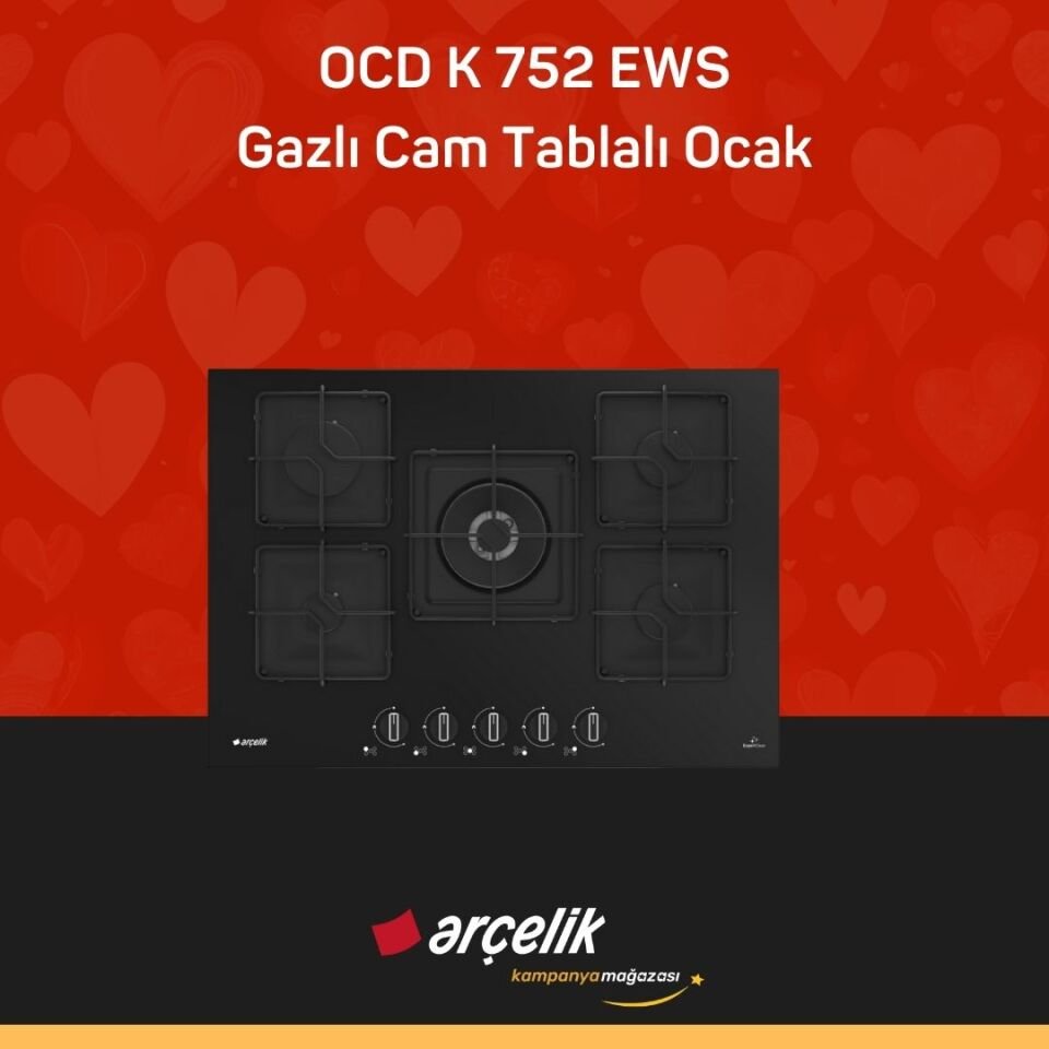 ARÇELİK OCD K 752 EWS Gazlı Cam Tablalı Ocak