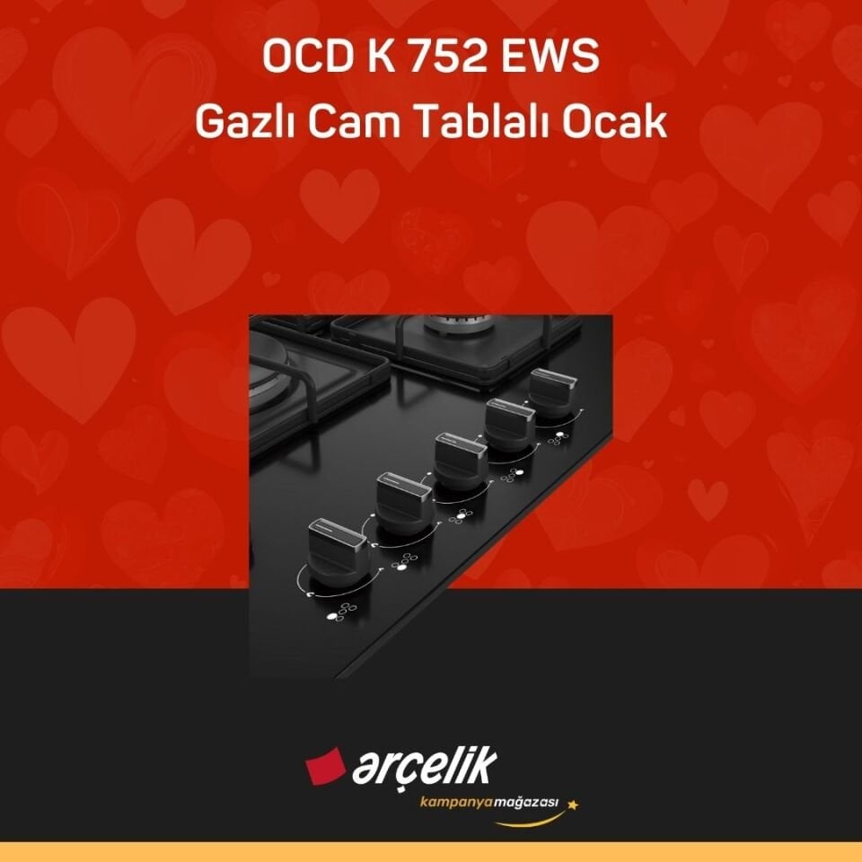 ARÇELİK OCD K 752 EWS Gazlı Cam Tablalı Ocak