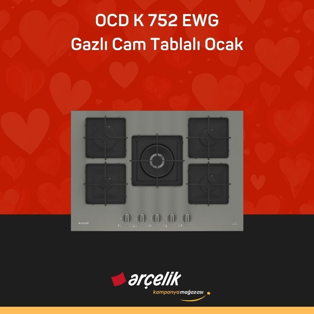 ARÇELİK OCD K 752 EWG Gazlı Cam Tablalı Ocak