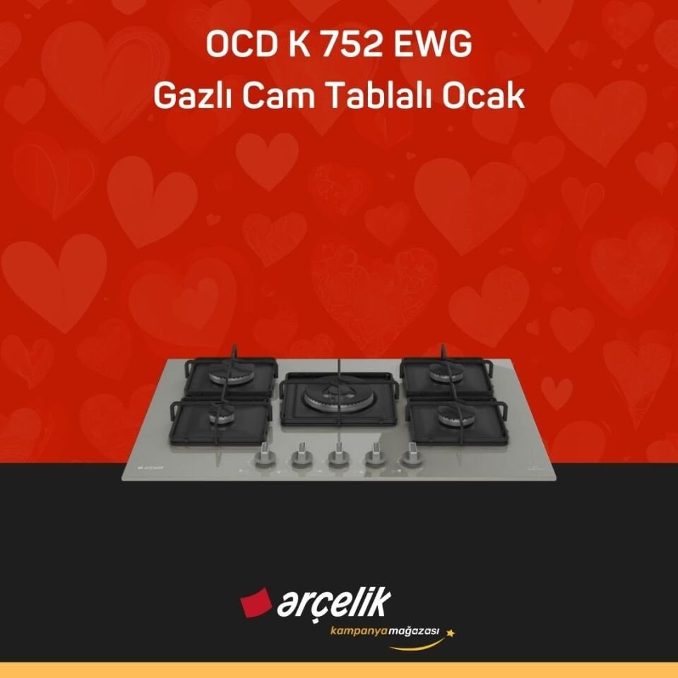 ARÇELİK OCD K 752 EWG Gazlı Cam Tablalı Ocak