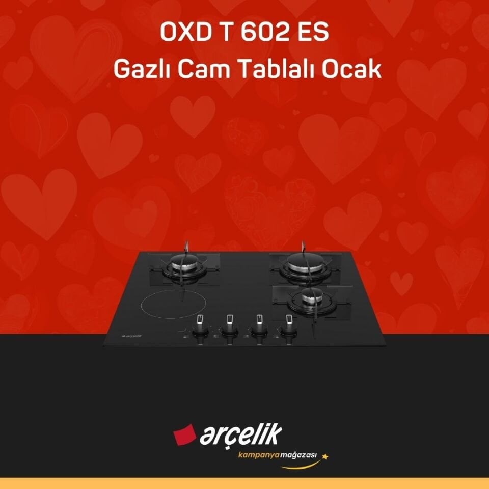 ARÇELİK OXD T 602 ES Fibona Serisi Gazlı Cam Tablalı Ocak