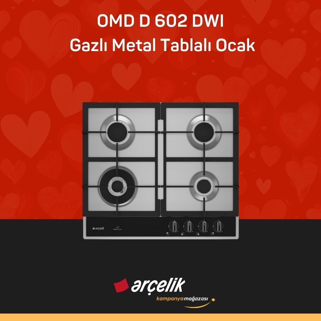 ARÇELİK OMD D 602 DWI Gazlı Metal Tablalı Ocak