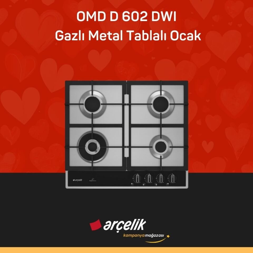 ARÇELİK OMD D 602 DWI Gazlı Metal Tablalı Ocak