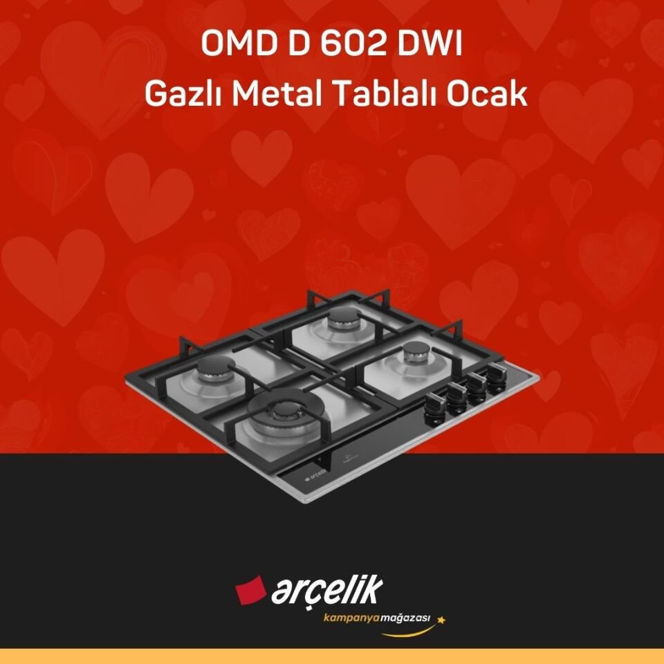 ARÇELİK OMD D 602 DWI Gazlı Metal Tablalı Ocak