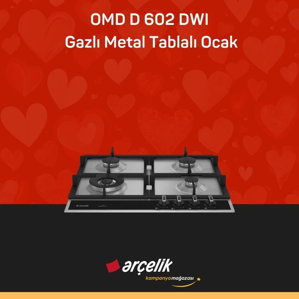 ARÇELİK OMD D 602 DWI Gazlı Metal Tablalı Ocak