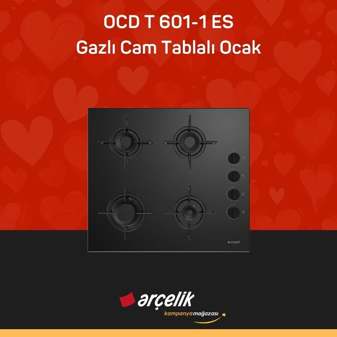 ARÇELİK OCD T 601-1 ES Gazlı Cam Tablalı Ocak