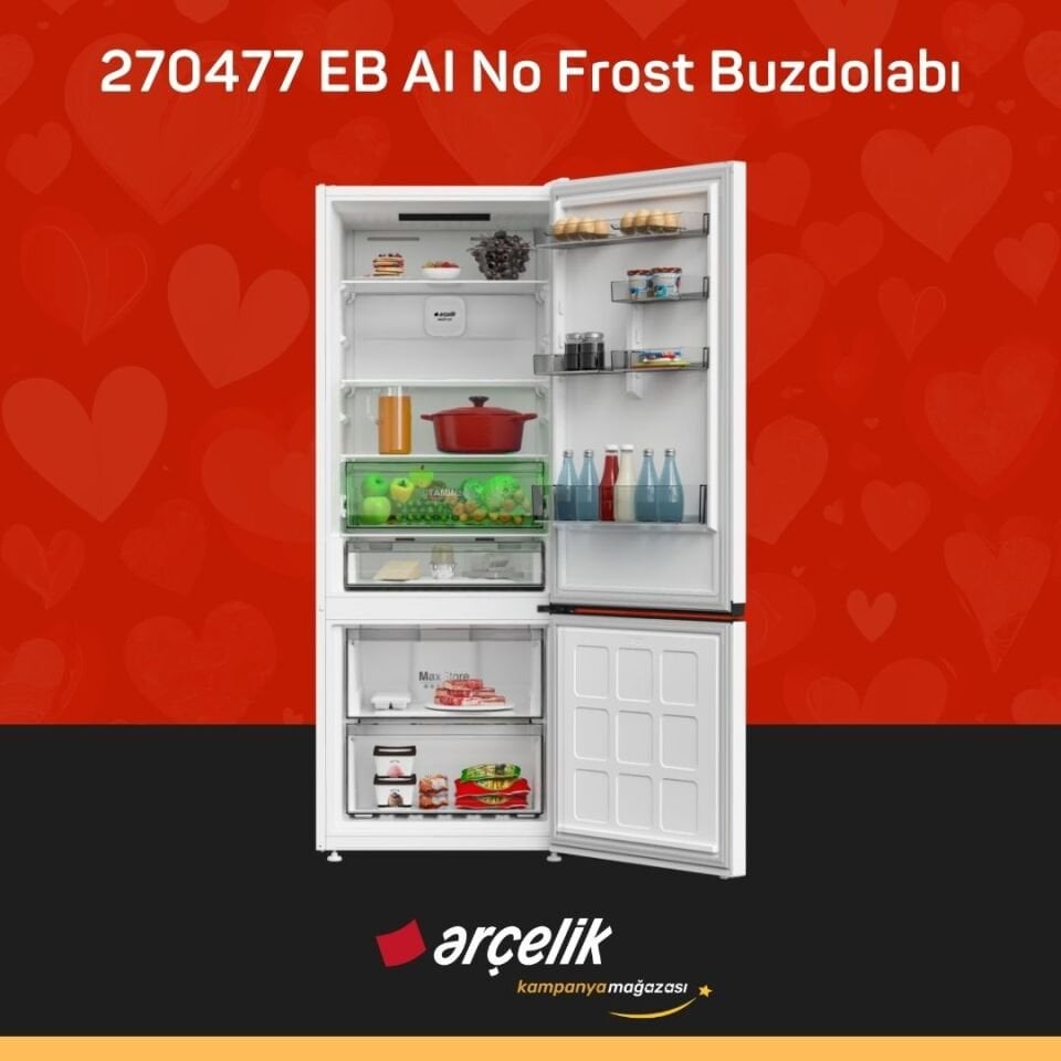 ARÇELİK 270477 EB AI Alttan Donduruculu Buzdolabı