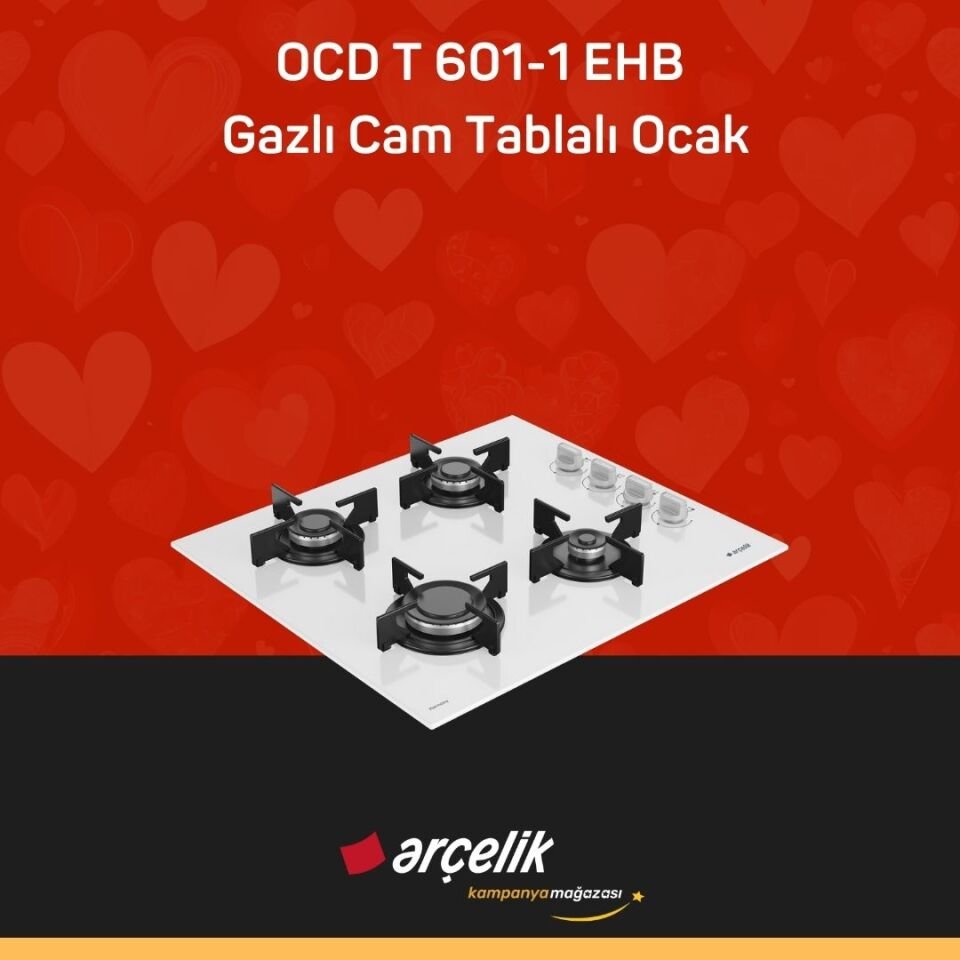 ARÇELİK OCD T 601-1 EHB Gazlı Cam Tablalı Ocak