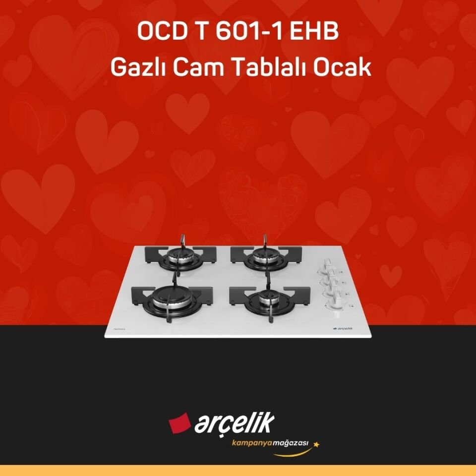 ARÇELİK OCD T 601-1 EHB Gazlı Cam Tablalı Ocak
