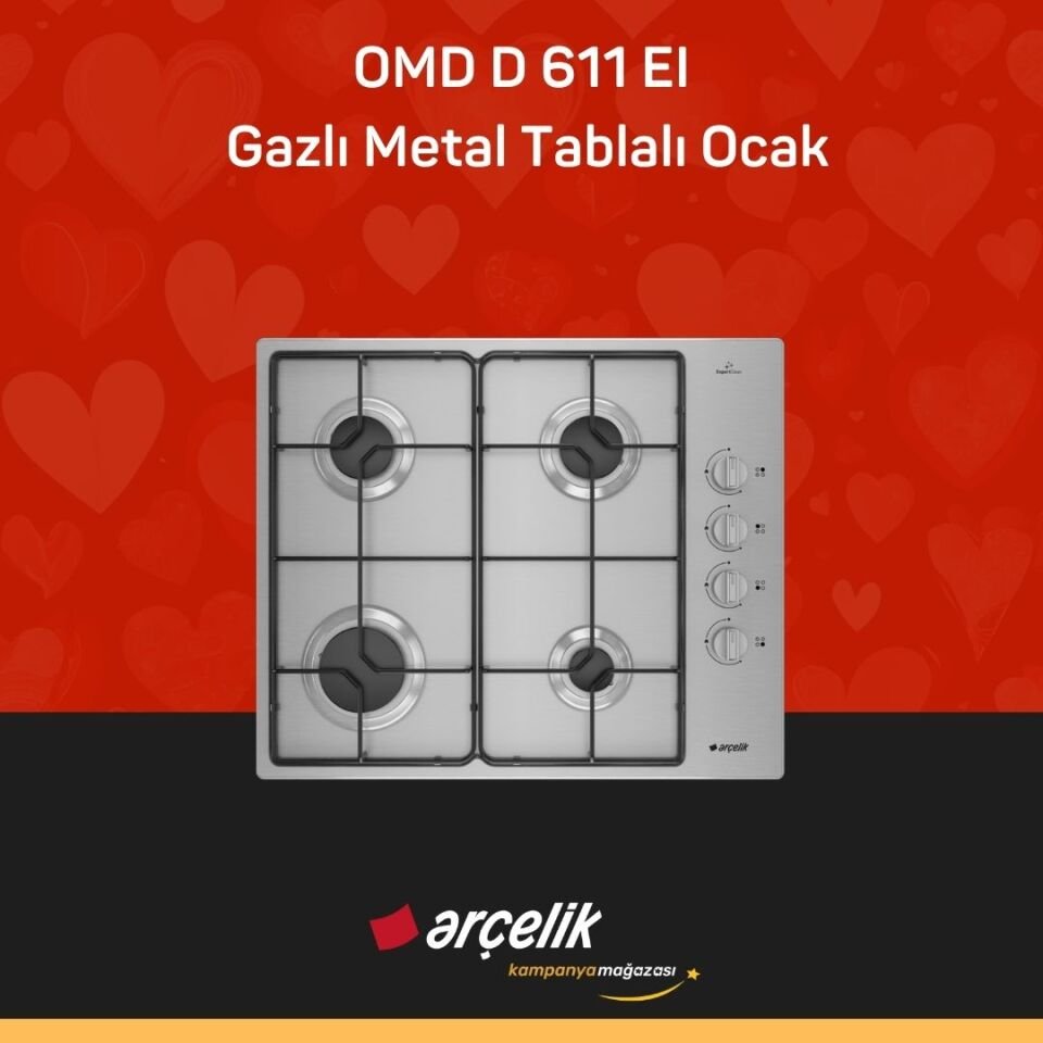 ARÇELİK OMD D 611 EI Gazlı Metal Tablalı Ocak
