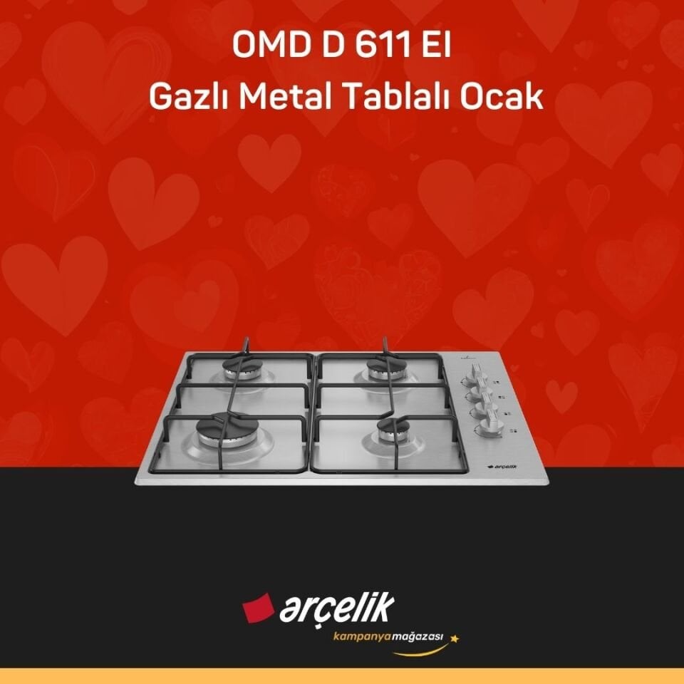 ARÇELİK OMD D 611 EI Gazlı Metal Tablalı Ocak