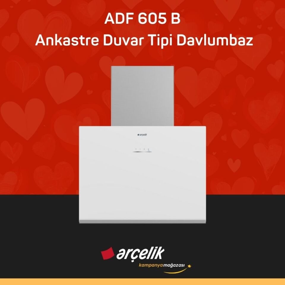 ARÇELİK ADF 605 B Ankastre Duvar Tipi Davlumbaz