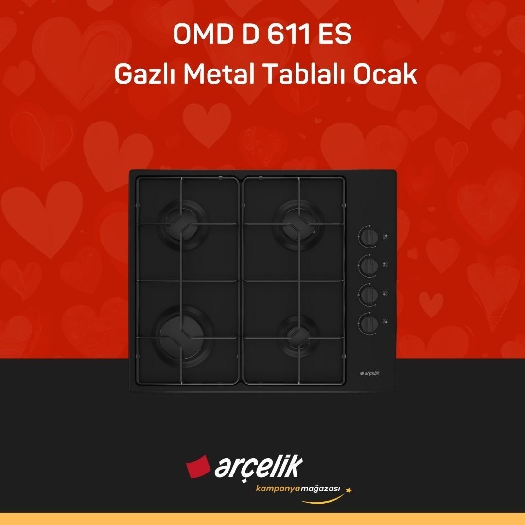 ARÇELİK OMD D 611 ES Gazlı Metal Tablalı Ocak