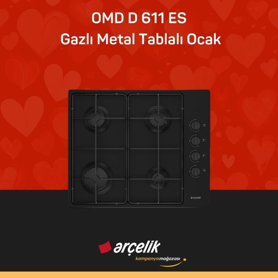 ARÇELİK OMD D 611 ES Gazlı Metal Tablalı Ocak