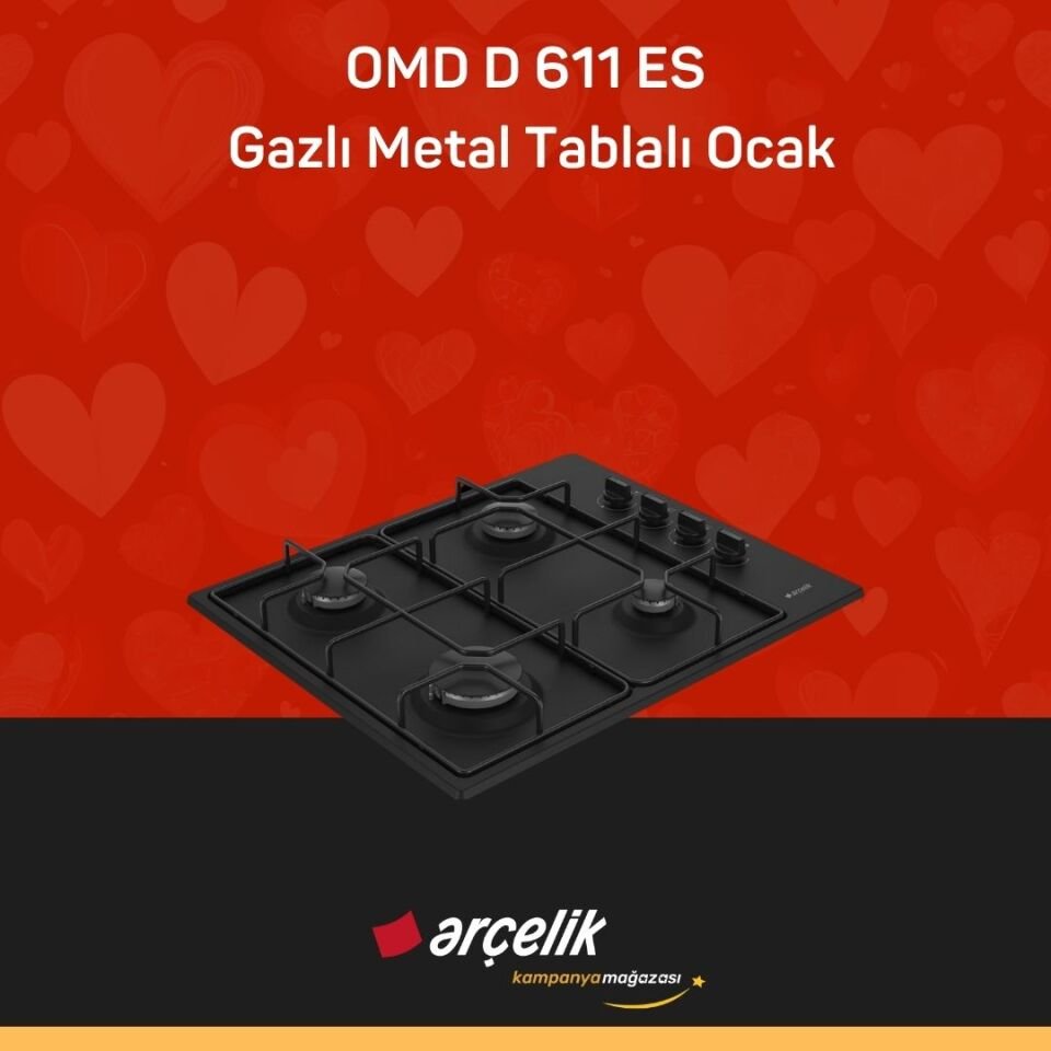 ARÇELİK OMD D 611 ES Gazlı Metal Tablalı Ocak